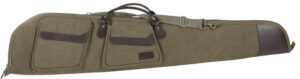 Heritage Cases 54148 North Platte Rifle Case 48" Olive Cotton Canvas w/ Leather Trim & Brushed Tricot Lining