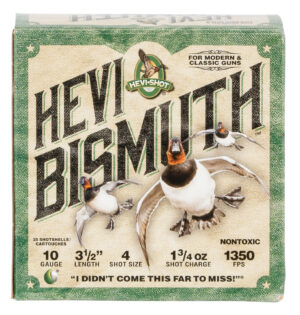 HEVI-Shot HS15504 HEVI-Bismuth  10Gauge 3.50" 1 3/4oz Bismuth 4Shot 25 Per Box/10 Case