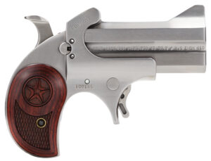 Bond Arms BACD Cowboy Defender 45 Colt (LC)/410 Gauge 2rd 3" Barrel, Stainless Metal Finish, Blade Front/Fixed Rear Sights, Laminated Rosewood Grip, No Trigger Guard, Manual Safety