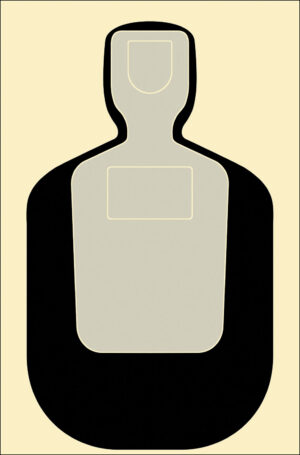 Action Target TQ19100 Qualification Standard Silhouette Paper Hanging 24" x 45" Black/Gray/White 100 Per Box