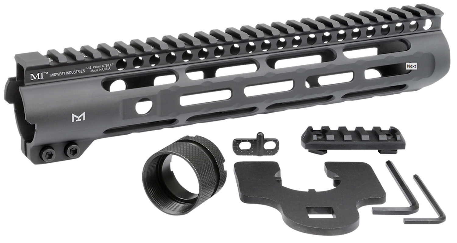 Midwest Industries MISLH105 Slimline AR-15 Black Hardcoat Anodized Aluminum/Polymer 10.50" Picatinny/M-LOK