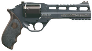 Chiappa Firearms 340314 Rhino 60DS Gen II 9mm Luger 6 Shot 6" Slate Cerakote Steel Black Barrel & Cylinder, Slate Cerakote Aluminum Frame, Black/Gray Finger Grooved  Laminate Grip, Exposed Hammer