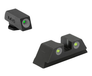 Meprolight USA 102223201 Tru-Dot Green Tritium White Outline Front Sight-Yellow Tritium White Outline Rear Sight Glock 10 MM/.45ACP
