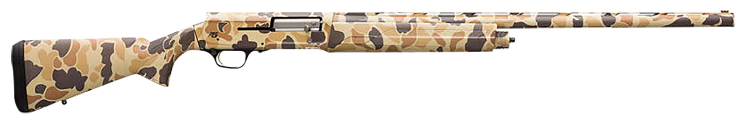 Browning 0119082005 A5 12 Gauge 26" Barrel 3.5" 4+1 Full Coverage Vintage Tan Camo, Textured Synthetic Stock With Close Radius Pistol Grip