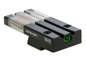 Meprolight USA 631253108 FT Bullseye Rear Sight Green/Tritium Fiber Optic, Black Frame, Fits HK VP9/HK45/HK45C/P30/SFP9 (Non-OR Models), Dovetail Mount