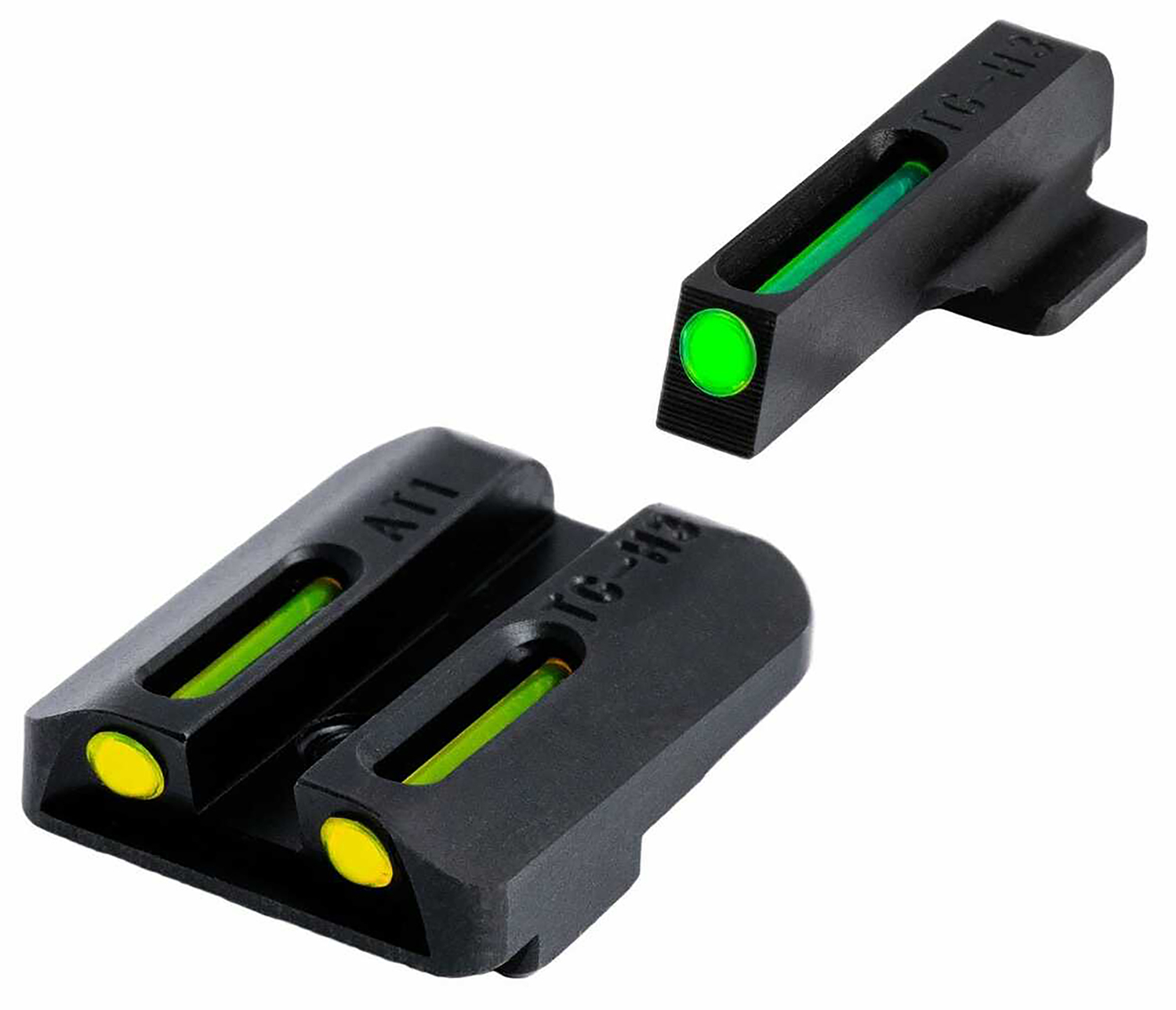 TruGlo TGTG131NT1Y TFO Green/Tritium/Fiber Optic Front Sight-Yellow/Tritium/Fiber Optic Rear Sight 1911 Government