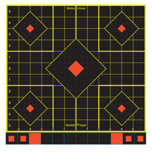Birchwood Casey 34211 Shoot-N-C Sight-In Self-Adhesive Paper Black/Yellow/Red 12" 5-Diamond 100 Pack