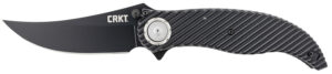 CRKT 2640 Clever Girl  4.10" Folding Plain Black Powder Coated D2 Steel Blade/ Black G10 Handle Includes Pocket Clip