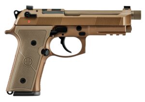 Beretta USA JS92QM9A4G M9A4 Centurion 9mm Luger 5.10" Barrel 10+1, Flat Dark Earth Cerakote Frame, Serrated Steel Optic Cut Slide, Polymer Grip & Decocker Safety