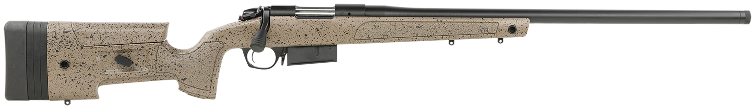Bergara Rifles B14S359C B-14 HMR 6.5 PRC 3+1 24" Graphite Black Cerakote Barrel, Black Speckled Brown Molded w/Mini-Chassis, Adjustable LOP & Cheek Piece Stock