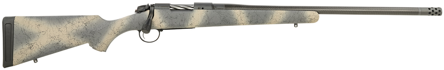 Bergara Rifles B14S522CF B-14 Ridge Carbon Wilderness 6.5 Creedmoor 4+1 22" Carbon Fiber Wrapped Barrel, Gray Cerakote Steel Receiver, SoftTouch Woodland Camo Fixed American Style Stock, Right Hand