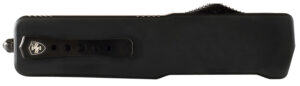 Templar Knife MZBR121 Premium Weighted Slim 3.16" OTF Dagger Plain Black Oxide Stonewashed D2 Steel Blade, 4.93" Black Aluminum/Rubber Handle