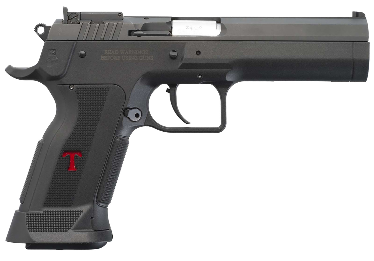 Tanfoglio IFG TFSTOCK3P10 Stock III Full Size 10mm Auto 13+1, Black Polygonal Rifled Barrel, Black Serrated Slide, Black Polymer Frame w/Beavertail, Black Polymer Grip