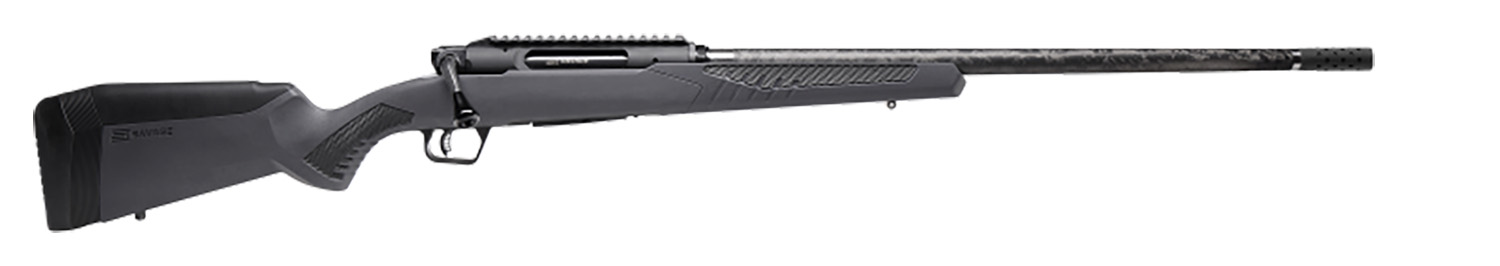 Savage Arms 57901 Impulse Mountain Hunter 7mm Rem 3+1 24" Carbon Fiber Threaded Barrel, Black Aluminum Receiver w/Picatinny Rail, Gray AccuStock Synthetic Stock, Ambidextrous