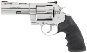 Colt Mfg ANACONDASP4RTS Anaconda  44 Mag 6 Shot 4.25" Stainless Barrel, Cylinder & Frame, Black Hogue Rubber w/Finger Grooves Grip