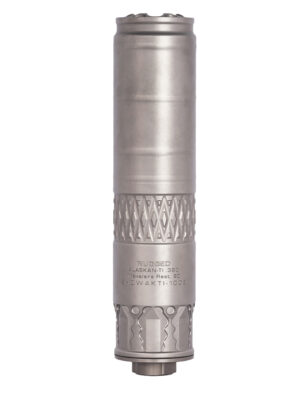 Rugged Suppressors AK360TI Alaskan360 TI 36 Cal 1.60" Diameter, Rated Up to 338 Lapua, 130.80 dB (308 Win), Stainless Steel, 5/8"-24 tpi Direct Thread Mount Included
