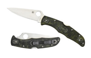 Spyderco C10ZFPGR Endura 4 Lightweight 3.80" Folding Plain Satin VG-10 SS Blade/Zome Green Bi-Directional Texturing FRN Handle Includes Pocket Clip