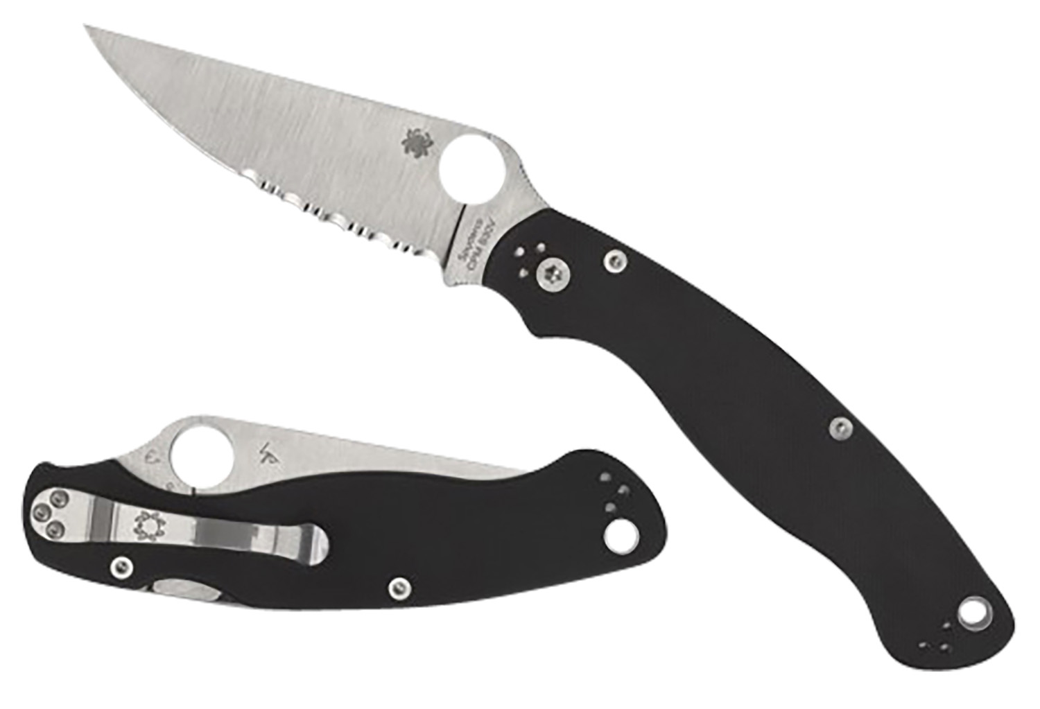 Spyderco C36GP2 Military 2 4" Folding Plain Stonewashed CPM S30V SS Blade/Black Textured G10 Handle Includes Pocket Clip