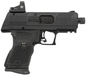 Hi-Point YC9RDCT YC9 w/Red Dot 9mm Luger 10+1 4.12" Black Steel Threaded Barrel, Black YC9 Styled/Serrated Slide, Black Polymer Frame w/Picatinny Rail,  Black Plastic Grips, Crimson Trace Red Dot