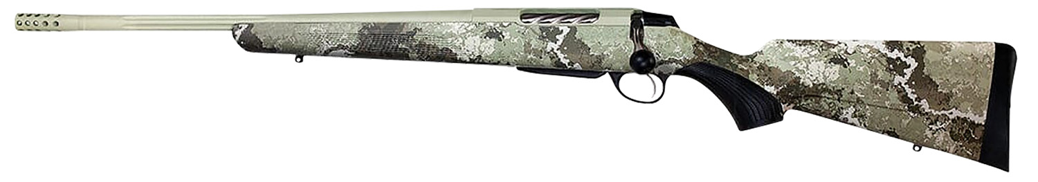 Tikka JRTXVA482 T3x Lite 6.5 Creedmoor 3+1 24.30" Fluted/Threaded, Desert Verde Cerakote Barrel/Rec, Veil Alpine Synthetic Stock, Interchangeable Grip, Muzzle Brake Left Hand