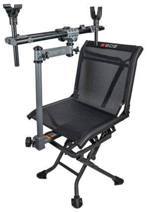 Bog-Pod 1100475 ChairPod Chair with Rotating Gun Mount, 4 Legs, Black, Aluminum Frame, 41" Max Height