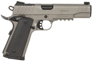 Girsan 391147 MC1911 S Influencer Full Size 45 ACP 8+1 5" Black Steel Barrel, Tungsten Gray Cerakote Optic Ready/Serrated Steel Slide & Frame w/Picatinny Rail & Beavertail, Gray Polymer Grip