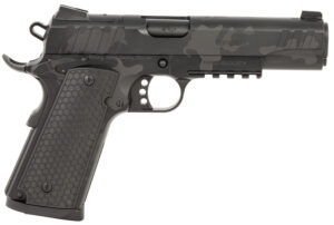 Girsan 391157 MC1911 S Influencer Full Size 45 ACP 8+1 5" Black Steel Barrel, Black Camo Optic Ready/Serrated Steel Slide & Frame w/Picatinny Rail & Beavertail, Black Polymer Grip