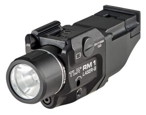 Streamlight 69444 TLR-1 RM w/Laser Black Anodized Aluminum, 500 Lumens White LED Bulb/Green Laser, 210 Meters Beam, Picatinny Rail Mount