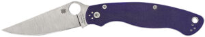 Spyderco C36GPDBL2 Military 2  4" Folding Plain Satin CPM S30V SS Blade, Dark Blue Textured G10 Handle