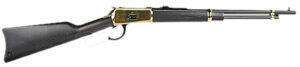Heritage Mfg H9204418G 92 44 Mag 8+1 18" Black Alloy Steel Barrel, Gold PVD Stainless Steel Receiver, Hardwood Fixed Stock