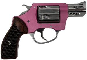 Charter Arms 53805 Coyote 380 ACP 5 Shot 2" High Polished Ported Barrel, High Polished Cylinder, Pink Aluminum Frame, Rosewood Checkered Grip, Exposed Hammer