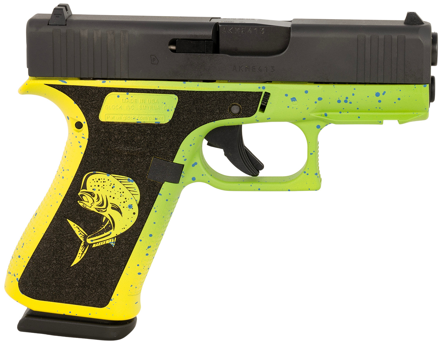 Glock UX4350204MAHIFR G43X Sub-Compact Frame 9mm Luger 10+1 3.41" Black GMB Barrel, Black nDLC Serrated Steel Slide, Mahi Polymer Frame w/Front Rail & Beavertail, Black Textured Grip, Ambidextrous