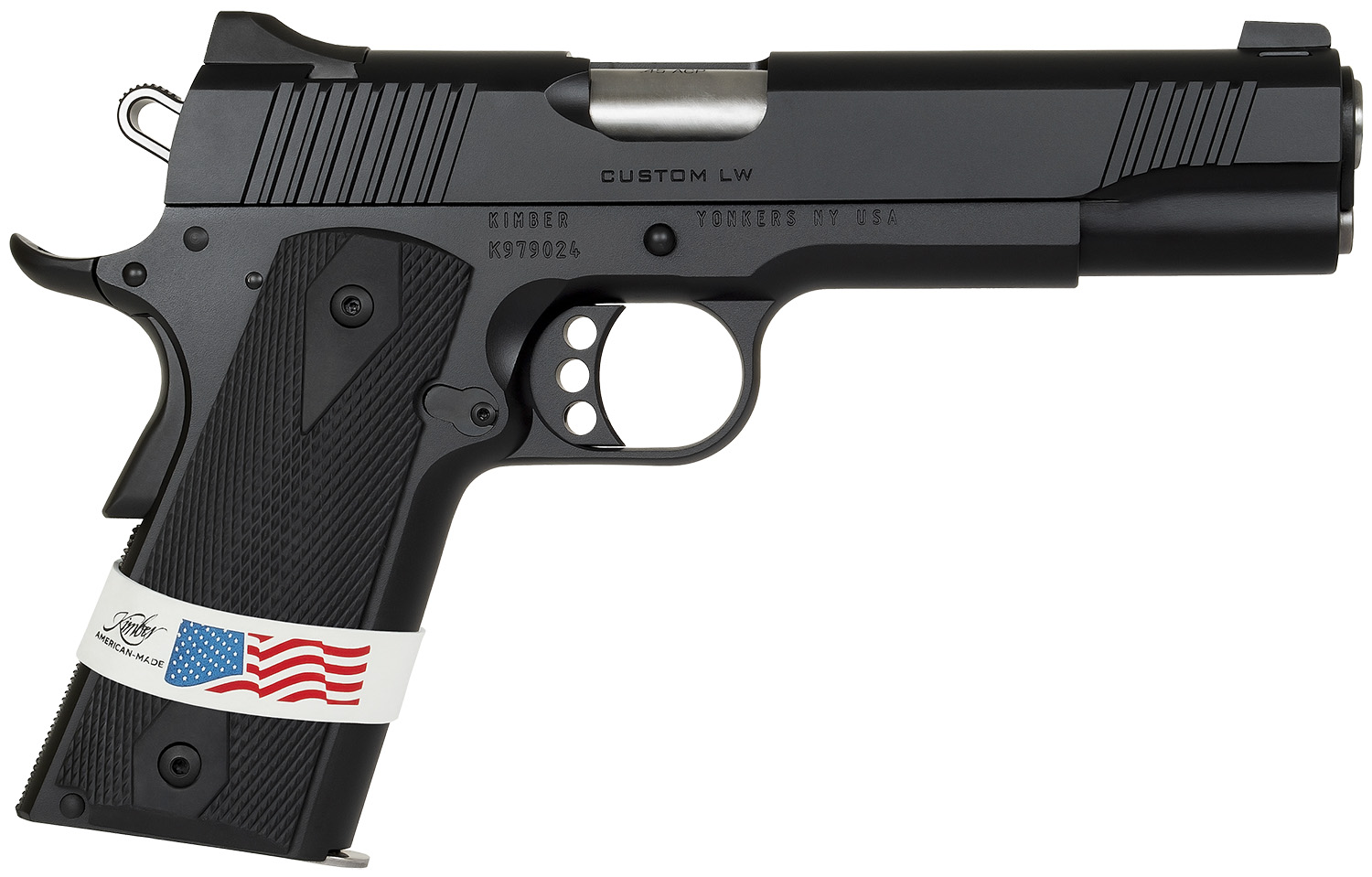 Kimber Mfg, Inc 3000500 Custom LW Liberty 45 ACP 7+1 5" Stainless Match Grade Barrel, KimPro Black Serrated Steel Slide, KimPro Black Aluminum Frame w/Beavertail, ANKA Grip