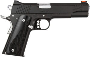 Kimber Mfg, Inc 3700595 Custom LW Nightstar 45 ACP 8+1 5" Stainless Match Grade Barrel, Black Serrated Steel Slide, Black Aluminum Frame w/Beavertail, Black/Gray Laminate Grip