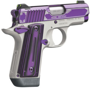 Kimber Mfg.,inc 3300160 Micro Amethyst NS 380 ACP 7+1 2.75" Amethyst purple PVD Stainless Steel Slide Satin Silver G10 Grip