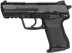 HK 81001111 HK45C V1 Compact Frame 45 ACP 8+1 3.94" Black Polygonal Rifled Barrel, Black Serrated Steel Slide, Black Polymer Frame w/Picatinny Rail, Black Interchangeable Backstrap Grip, Ambidextrous