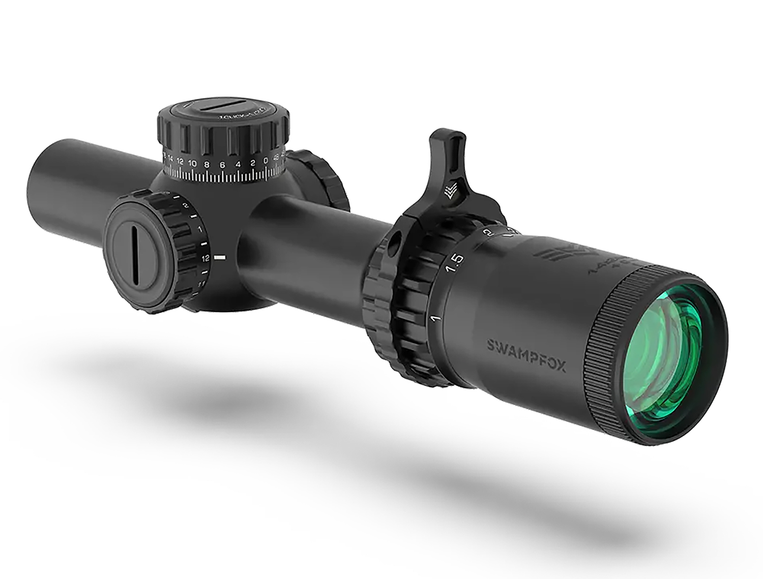 Swampfox Optics THK16241RF Tomahawk II Black 1-6x 24mm 30mm Tube Bright Fiber Optic Red Reticle