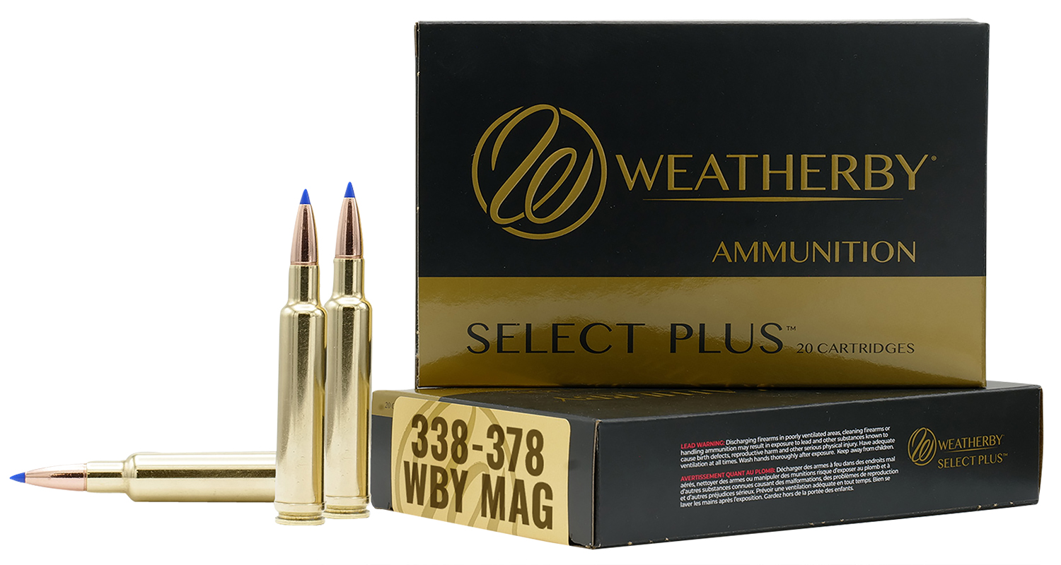 Weatherby B333225TTSX Select Plus 338-378WthbyMag 225gr Barnes Tipped TSX Lead Free 20 Per Box/10 Case