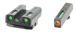 TruGlo TG13WA3PC TFX Pro  Black | Green Tritium & Fiber Optic Orange Outline Front Sight Green Tritium & Fiber Optic Rear Sight