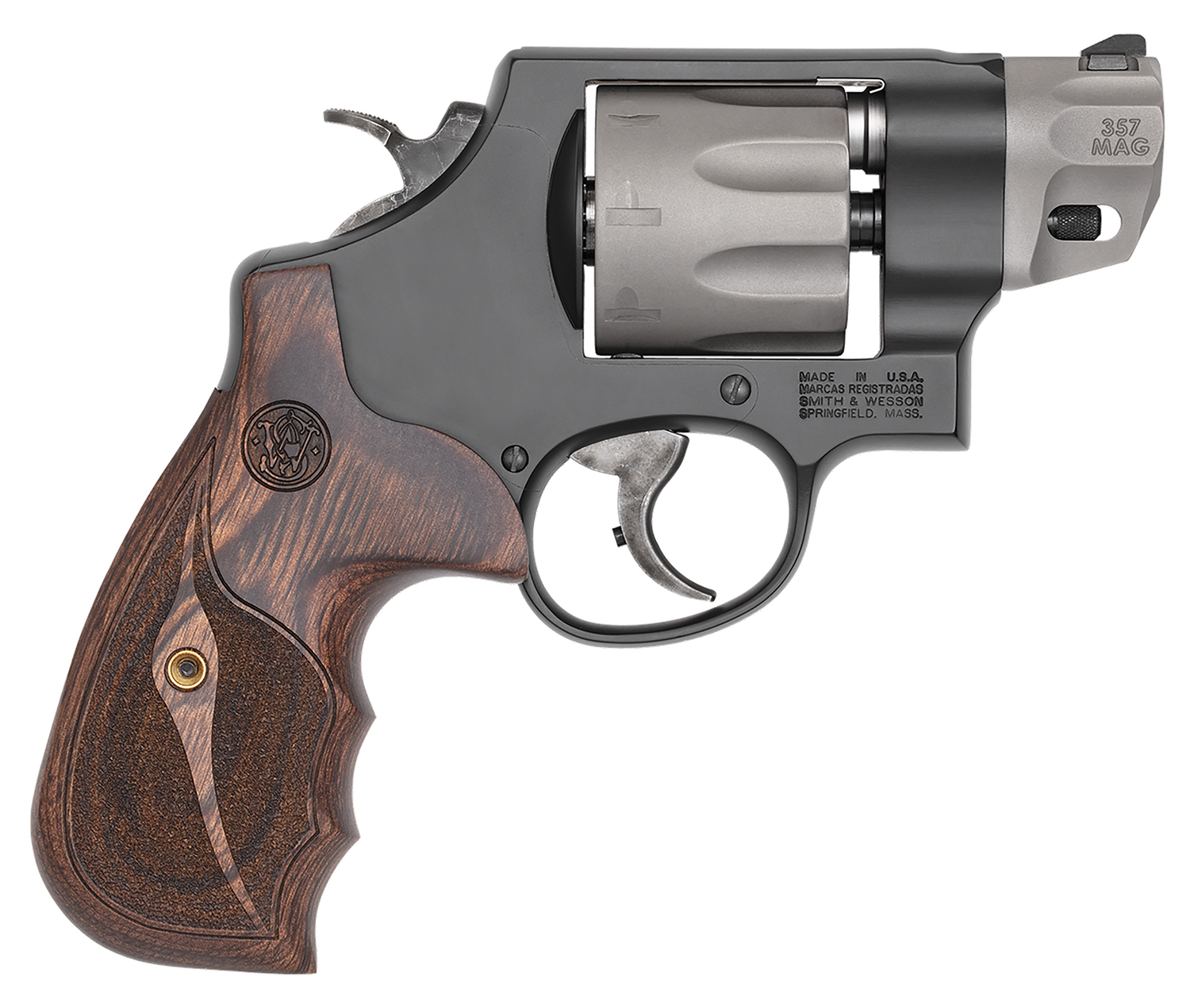 Smith & Wesson 170245 Model 327 Performance Center 357 Mag 2" Titanium/Stainless Barrel, 8rd Titanium Cylinder, Black Scandium Alloy N-Frame, Wood Grip