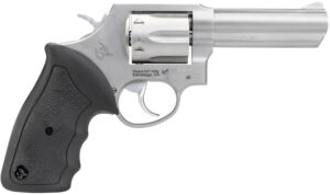 Taurus 2-650049 65  Medium 357 Mag/38 Special +P 6 Shot 4" Matte Stainless Steel Barrel, Cylinder Matte & Frame, Black Finger Grooved Rubber Grip, Transfer Bar Safety, Exposed Hammer