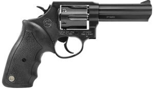 Taurus 2-820041 82  Medium 38 Special +P 6 Shot 4" Matte Black Oxide Alloy Steel Barrel, Cylinder & Frame, Black Finger Grooved Rubber Grip, Transfer Bar Safety, Exposed Hammer