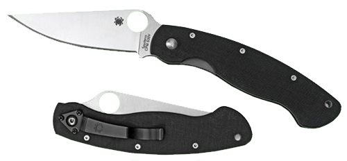 Spyderco C36GPE Military 4" Folding Modified Clip Point Plain CPM S30V Stainless Steel Blade/G10 Black Handle
