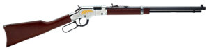 Henry H004GE Golden Eagle  Full Size 22 Short, 22 Long, 22 LR, 16 LR/21 Short 20" Blued Octagon Barrel, Nickel-Plated Metal Finish, American Walnut Stock Right Hand