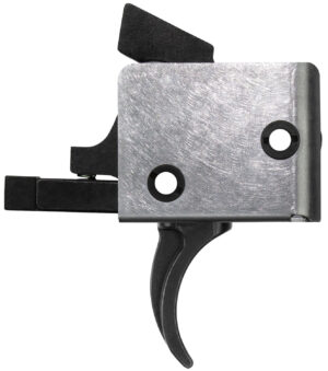 CMC Triggers 91501 Drop-In  Single-Stage Curved Trigger w/ 3-3.50 lbs Draw Weight & Black/Silver Finish