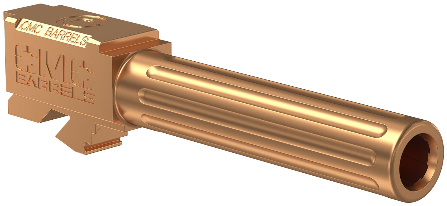 CMC Triggers 75524 Match Precision 9mm Luger 4.01" Fluted/Match Grade Bronze DLC Stainless Steel, Compatible w/ Glock 19 Gen3-4