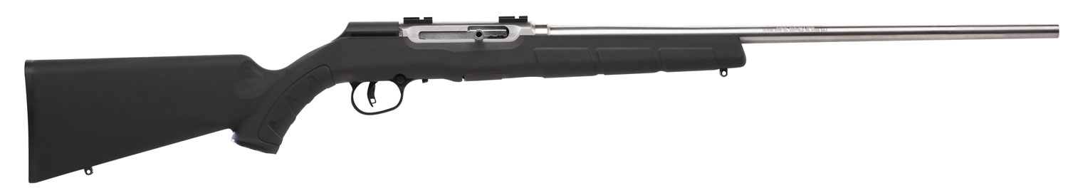 Savage Arms 47216 A22 FSS Full Size 22 LR 10+1 22" Matte Sporter Barrel, Matte Drilled & Tapped Stainless Steel Receiver, Matte Black Fixed Synthetic Stock, Right Hand