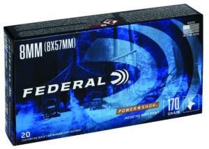 Federal 8A Power-Shok  8mmMauser 170gr Jacketed Soft Point 20 Per Box/10 Case