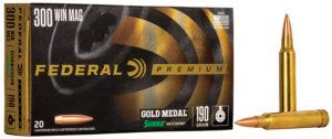 Federal GM300WM Premium Gold Medal 300WinMag 190gr Sierra MatchKing BTHP 20 Per Box/10 Case