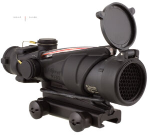 Trijicon 100228 ACOG  Black Hardcoat Anodized 4x32mm Illuminated Red Chevron Reticle